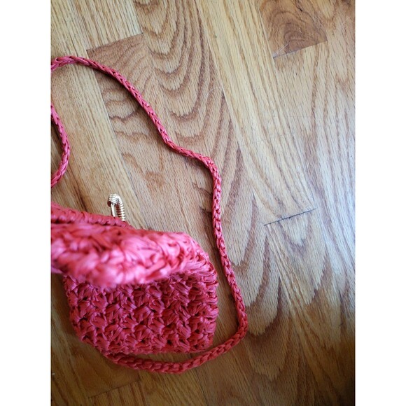 Vintage red straw Pappagallo bag made in Italy - Picture 5 of 10